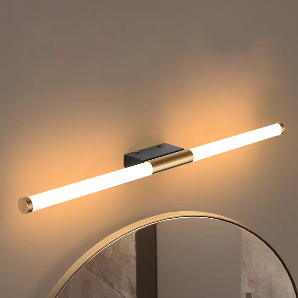 White Flush Wall Light For Bathroom Linear Leigh Metal & Pc Led Ip44