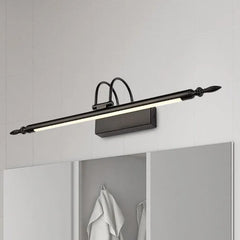 Black Mirror Light For Bathroom Linear Leigh Metal Led Cool White