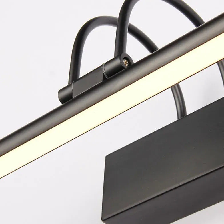 Black Mirror Light For Bathroom Linear Leigh Metal Led Cool White