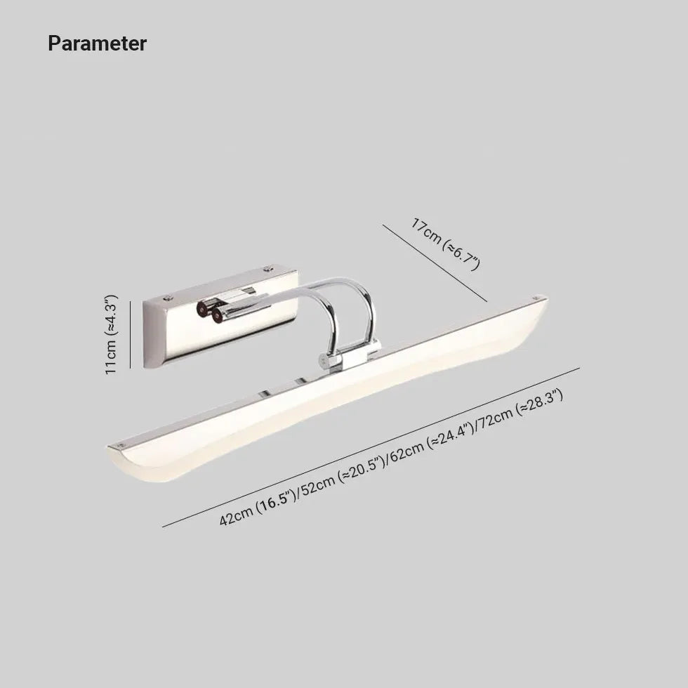 White Mirror Light For Bathroom Linear Leigh Metal & Acrylic Led Ip44 Warm White