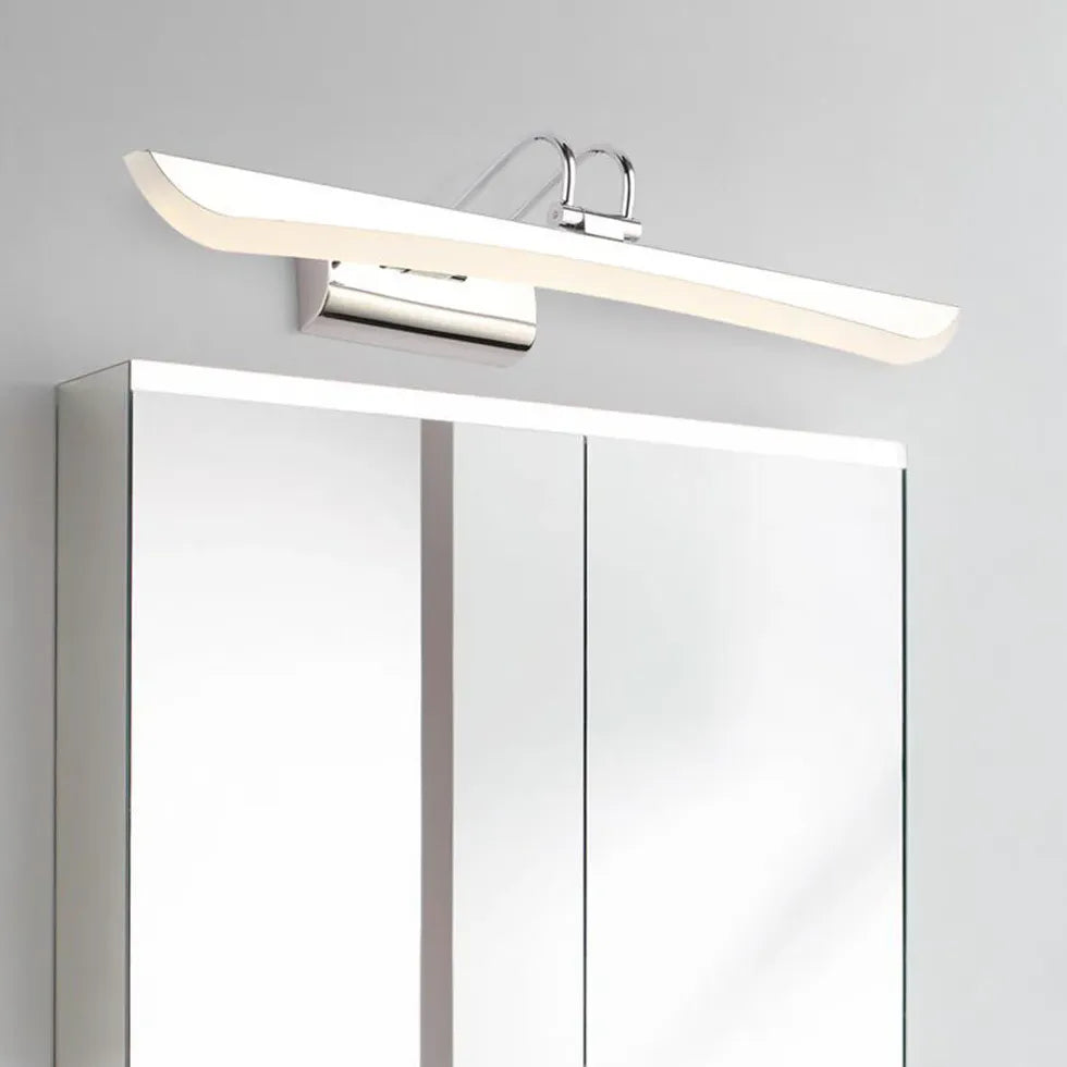 White Mirror Light For Bathroom Linear Leigh Metal & Acrylic Led Ip44 Warm White