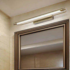 Gold Mirror Light For Bathroom Linear Leigh Metal & Acrylic Led