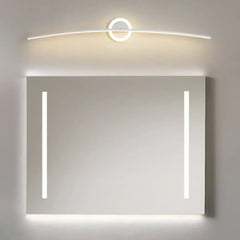 White Mirror Light For Bathroom Linear Leigh Metal & Silicone