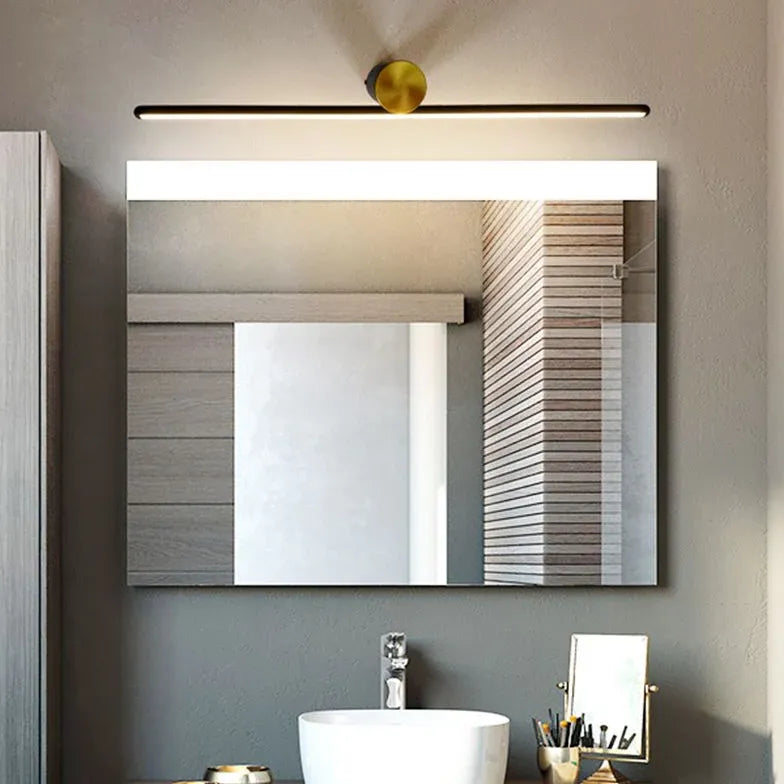 Black Mirror Light For Bathroom Linear Leigh Metal Three Colours Temperature Swithable Ip44 Led