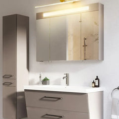 Black Mirror Light For Bathroom Linear Leigh Metal Three Colours Temperature Swithable Ip44 Led