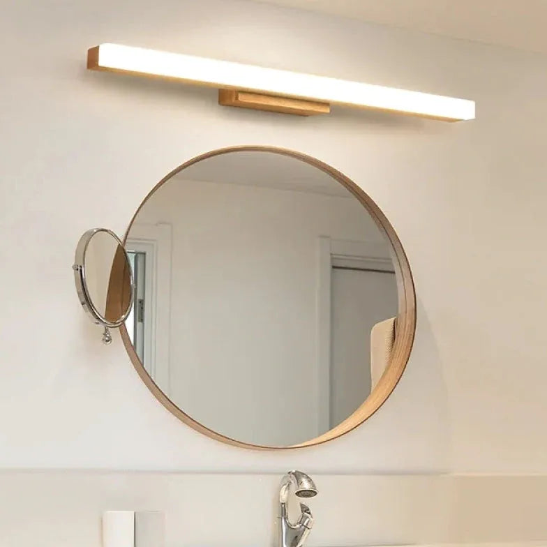 Mirror Light For Bedroom Linear Modern Wood Led