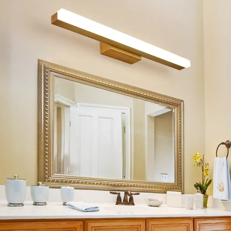 Mirror Light For Bedroom Linear Modern Wood Led