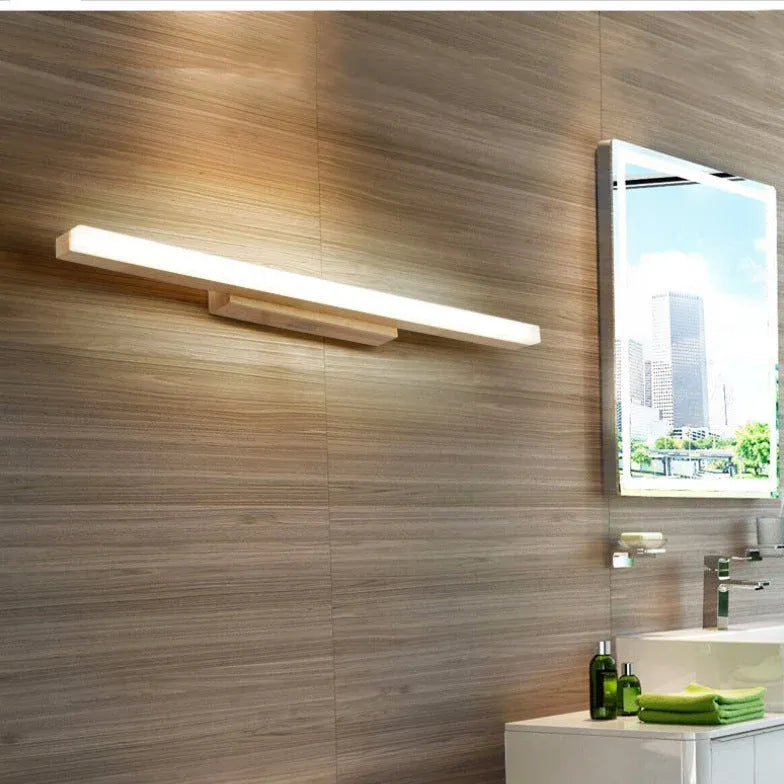 Mirror Light For Bedroom Linear Modern Wood Led