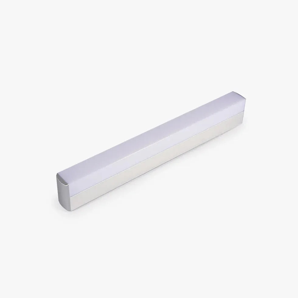 White Mirror Light For Bathroom Rectangular Leigh Metal & Acrylic Led