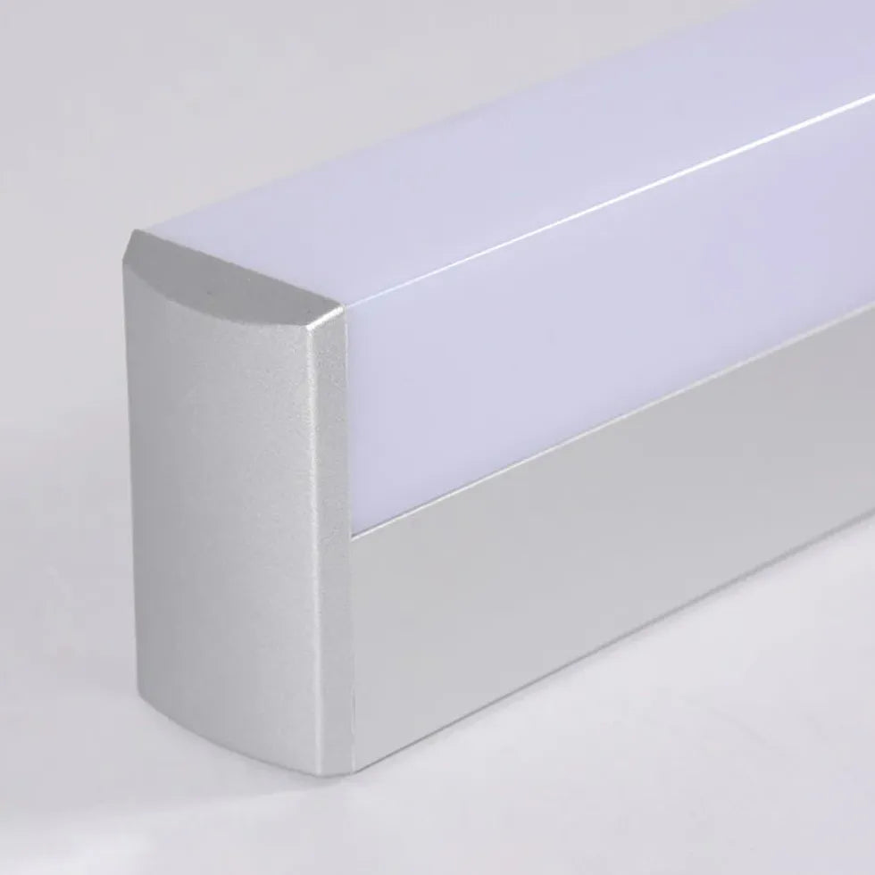 White Mirror Light For Bathroom Rectangular Leigh Metal & Acrylic Led