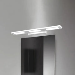 White Mirror Light For Bathroom Rectangular Leigh Metal Warm White Led