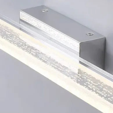 Silver Mirror Light For Bathroom Rectangular Leigh Metal & Acrylic