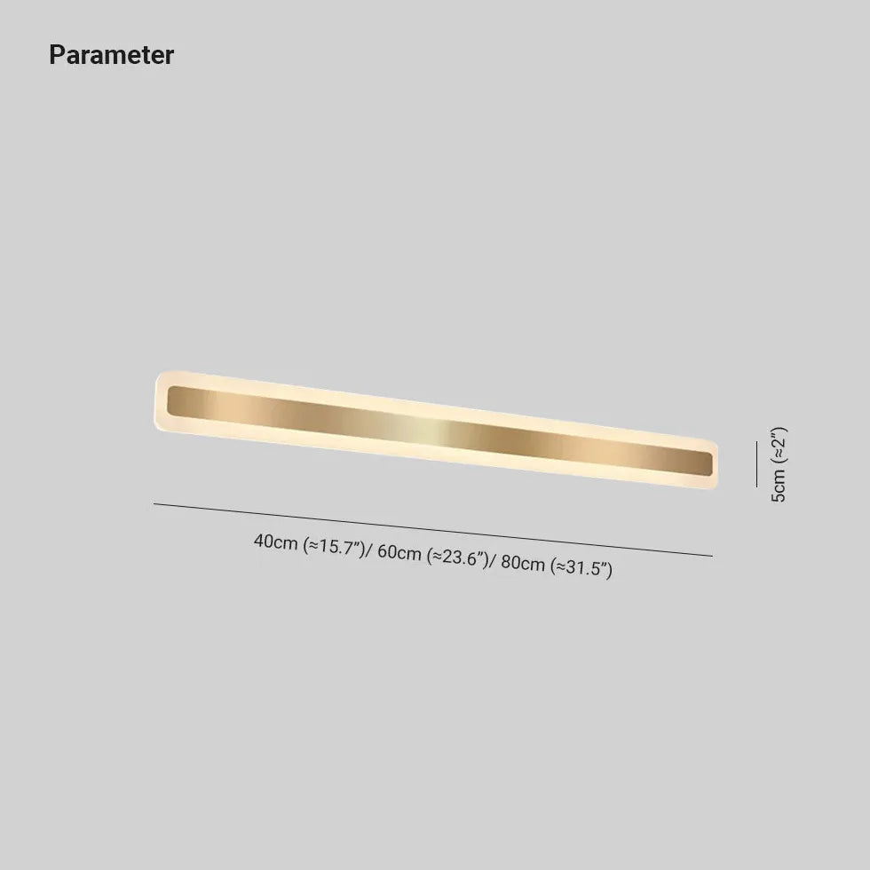 Gold Mirror Light For Bathroom Rectangular Leigh Metal & Acrylic Ip44