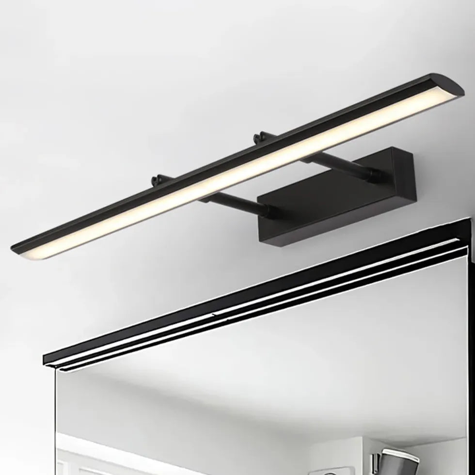 Black Mirror Light For Bathroom Rectangular Leigh Metal