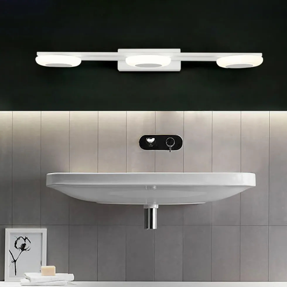 White Multi Arm Wall Light For Bathroom Square Leigh Metal & Acrylic Led Warm White Ip44