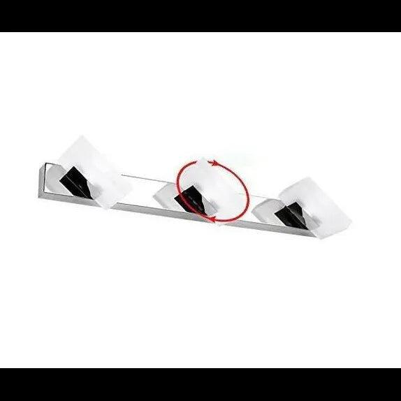 White Mirror Light For Bathroom Square Leigh Metal & Acrylic Three Colours Temperature Swithable