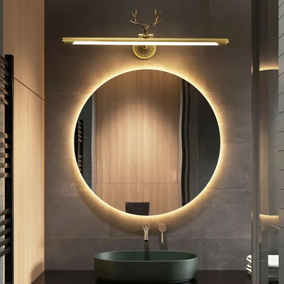 Black Mirror Light For Bathroom Leigh Metal Led