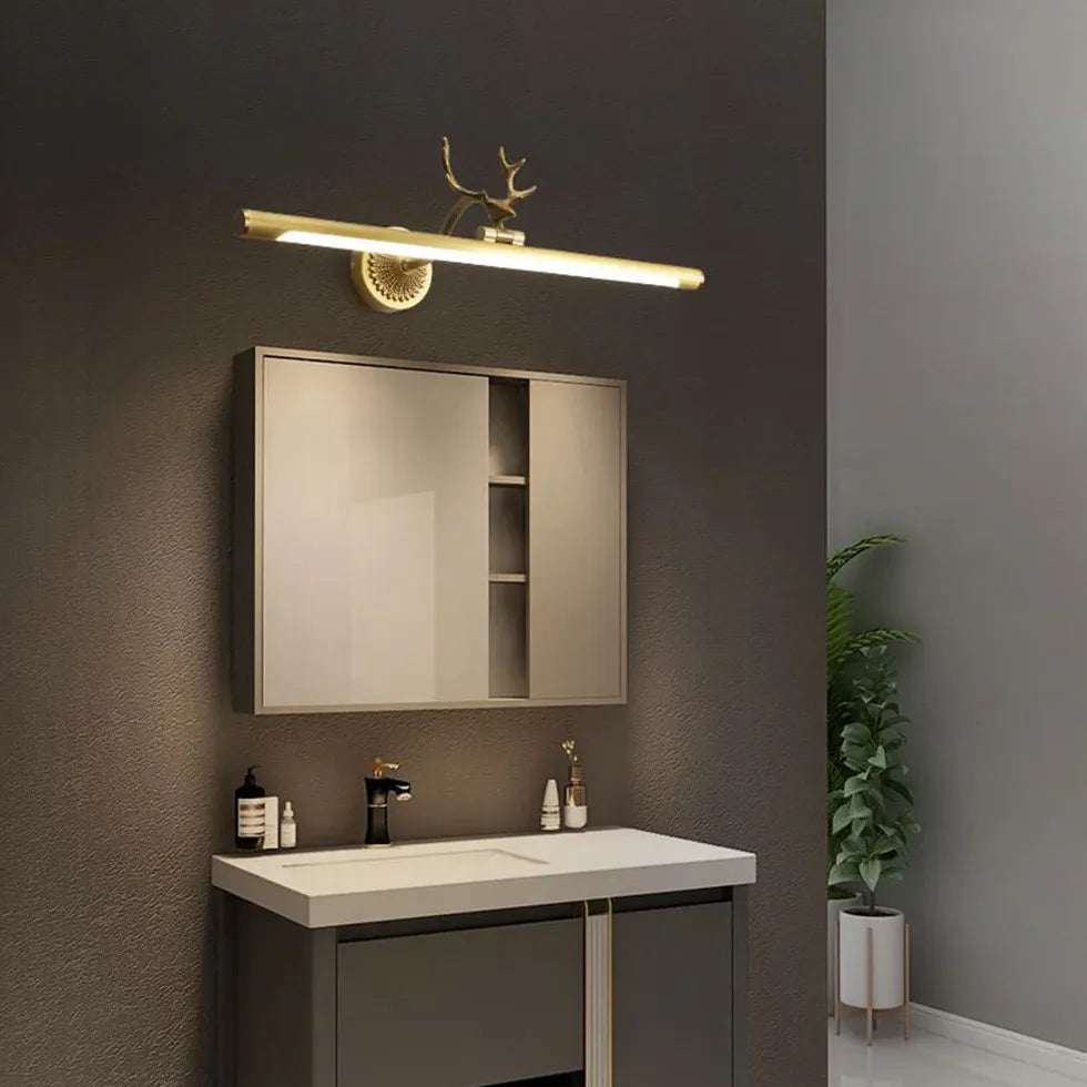 Black Mirror Light For Bathroom Leigh Metal Led