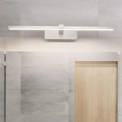 Silver Mirror Light For Bathroom Linear Leigh Metal & Acrylic Ip44 Led Warm White