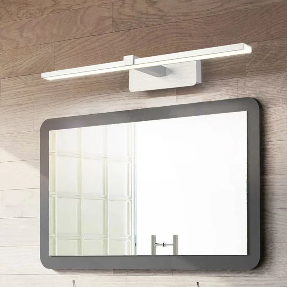 Silver Mirror Light For Bathroom Linear Leigh Metal & Acrylic Ip44 Led Warm White