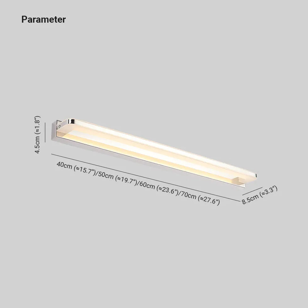 Black Mirror Light For Bathroom Linear Leigh Metal Warm White Led Ip44