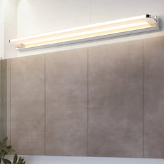 Black Mirror Light For Bathroom Linear Leigh Metal Warm White Led Ip44