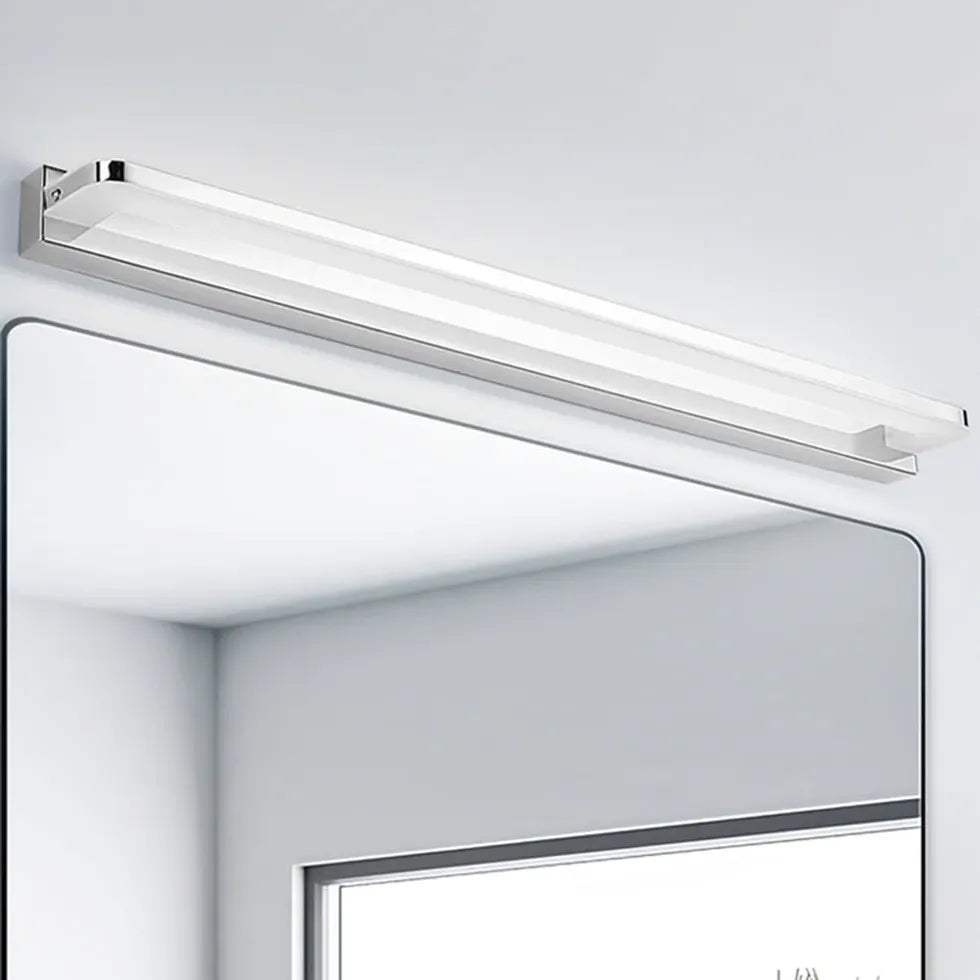 Black Mirror Light For Bathroom Linear Leigh Metal Warm White Led Ip44