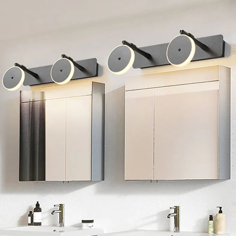 Black Multi Arm Wall Light For Bathroom Round Leigh Metal Ip44 Led