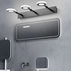 Black Multi Arm Wall Light For Bathroom Round Leigh Metal Ip44 Led