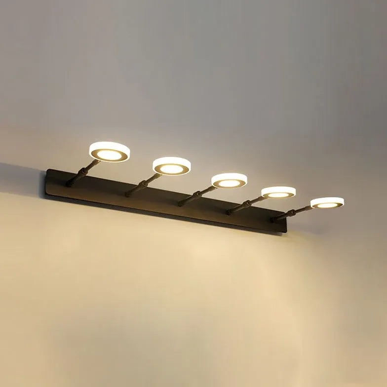 Black Multi Arm Wall Light For Bathroom Round Leigh Metal Ip44 Led