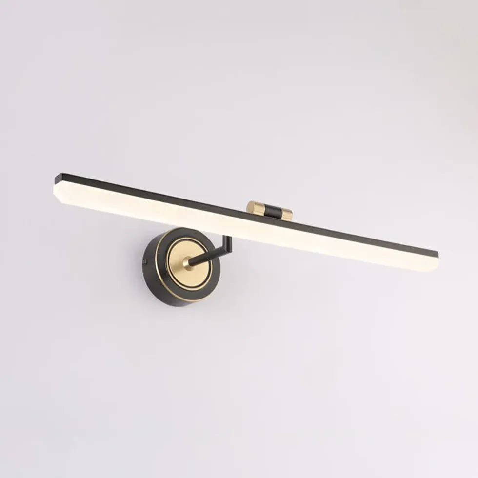 Black Mirror Light For Bathroom Linear Leigh Metal Ip44 Warm White