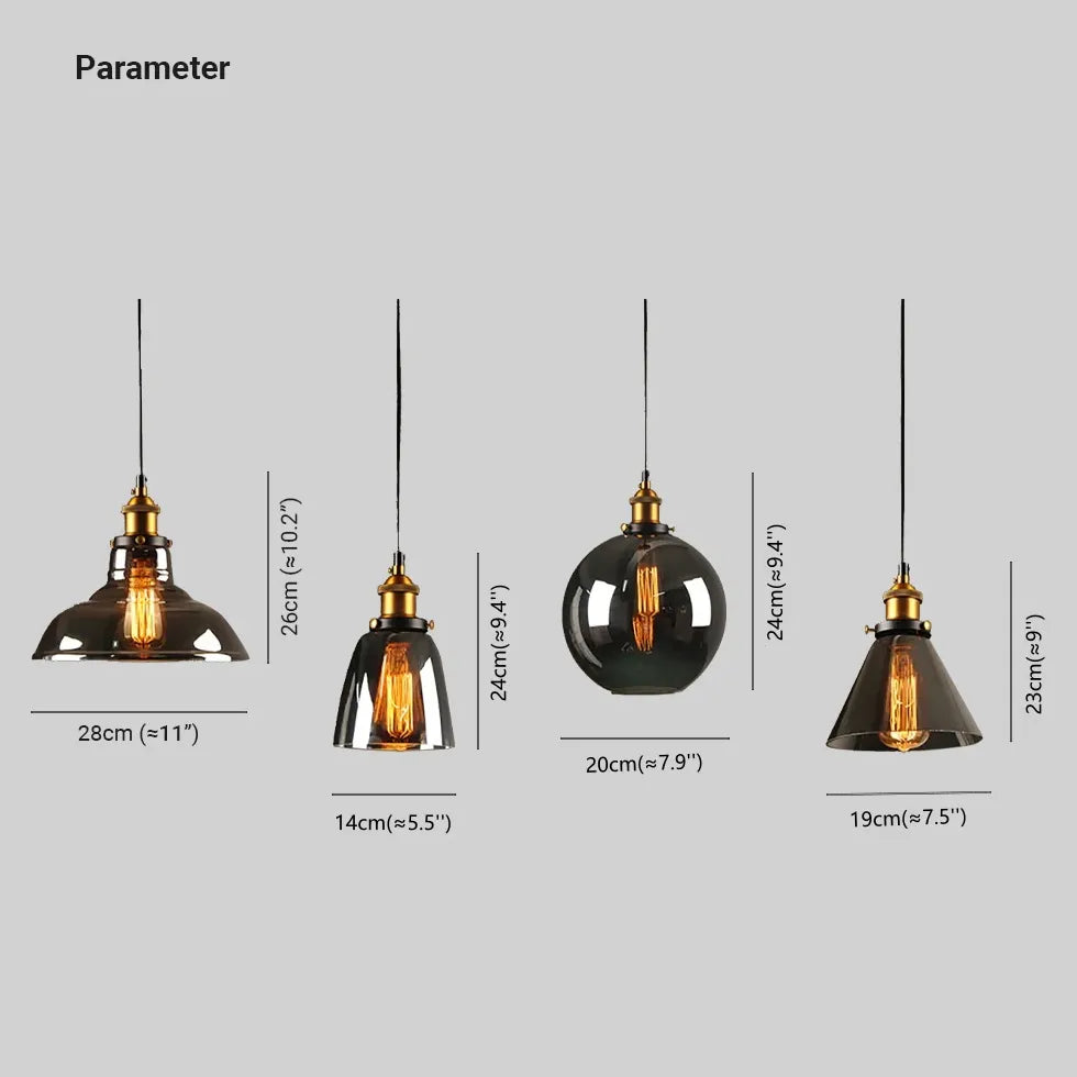 Grey Bedside Pendant Light For Kitchen Levy Metal & Glass Led Ip20 Warm White