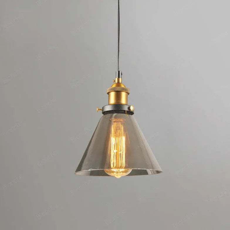 Grey Bedside Pendant Light For Kitchen Levy Metal & Glass Led Ip20 Warm White