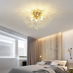 Gold Flush Light For Bedroom Lili Metal & Acrylic Ip20 Led