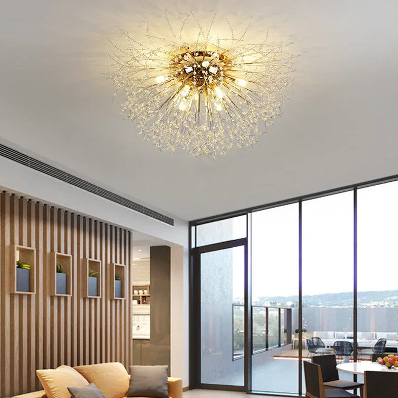 Gold Flush Light For Bedroom Lili Metal & Acrylic Ip20 Led