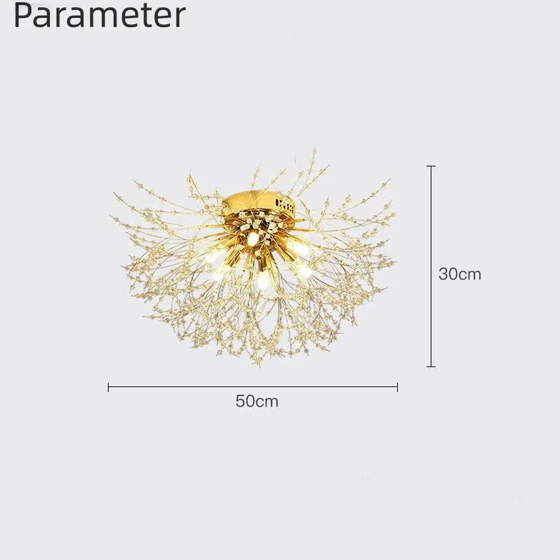 Gold Flush Light For Bedroom Lili Metal & Acrylic Ip20 Led