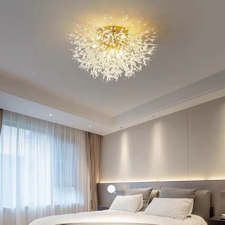 Gold Flush Light For Bedroom Lili Metal & Acrylic Ip20 Led