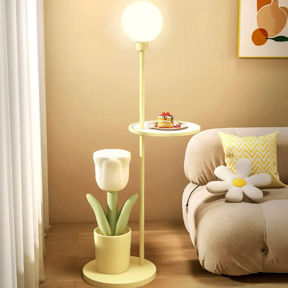 Yellow Floor Lamp For Study Room Lily Metal Dimmable Led