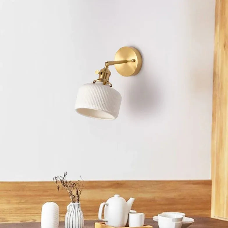 White Single Arm Wall Light For Bathroom Lottie Metal Led