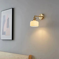 White Single Arm Wall Light For Bathroom Lottie Metal Led