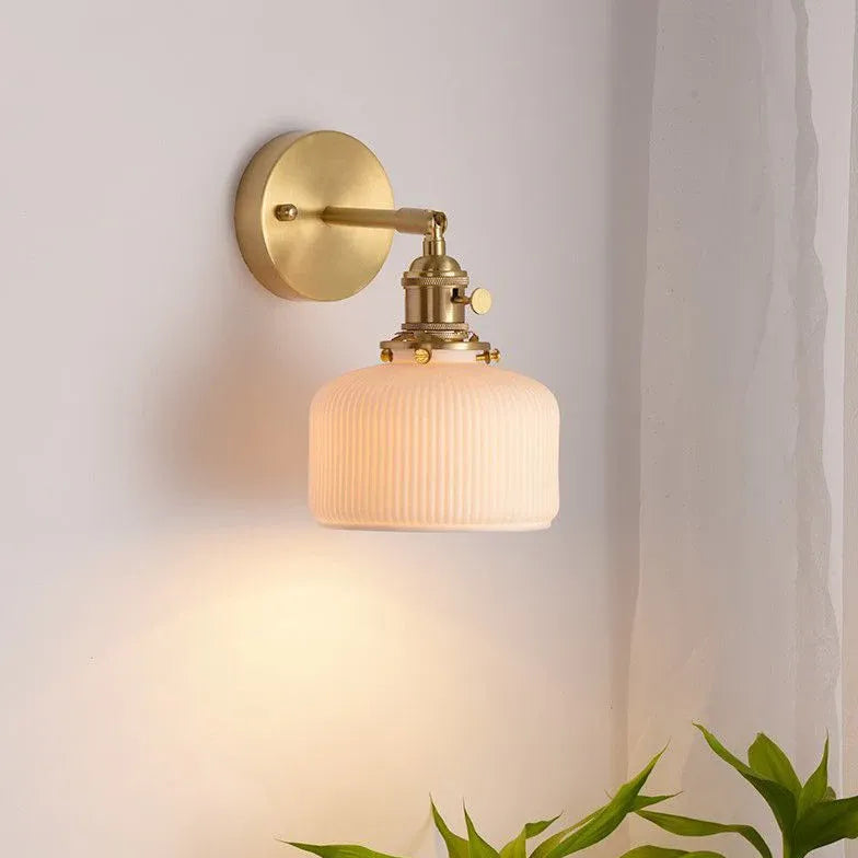 White Single Arm Wall Light For Bathroom Lottie Metal Led