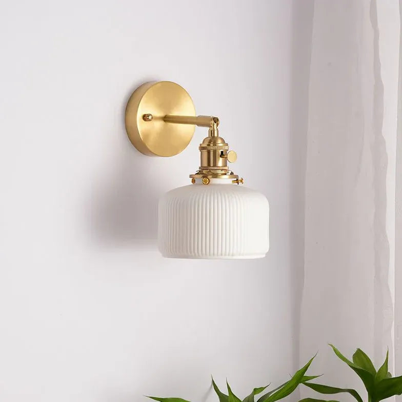 White Single Arm Wall Light For Bathroom Lottie Metal Led