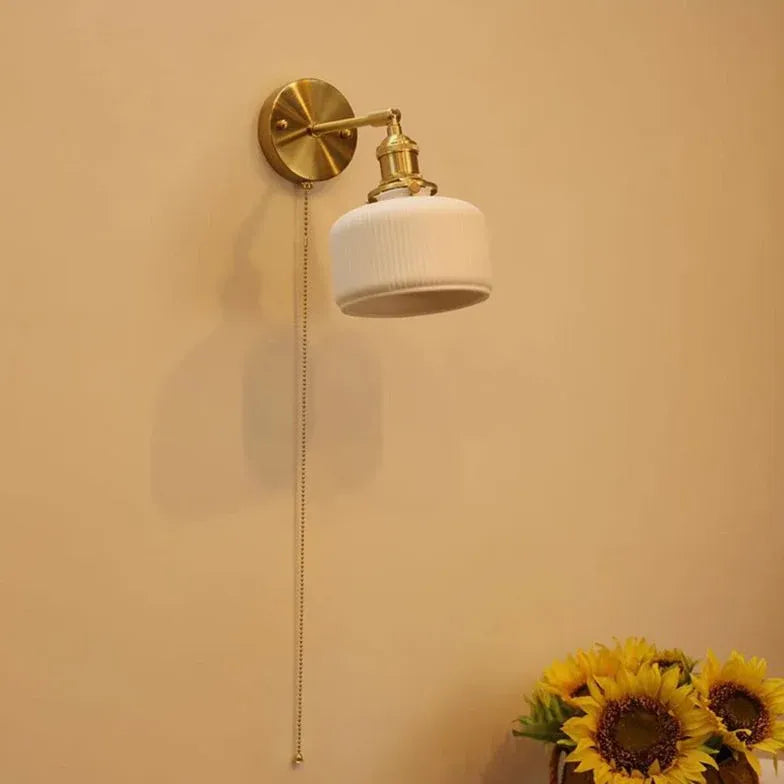 Single Arm Wall Light For Bedroom Lottie Metal & Stone