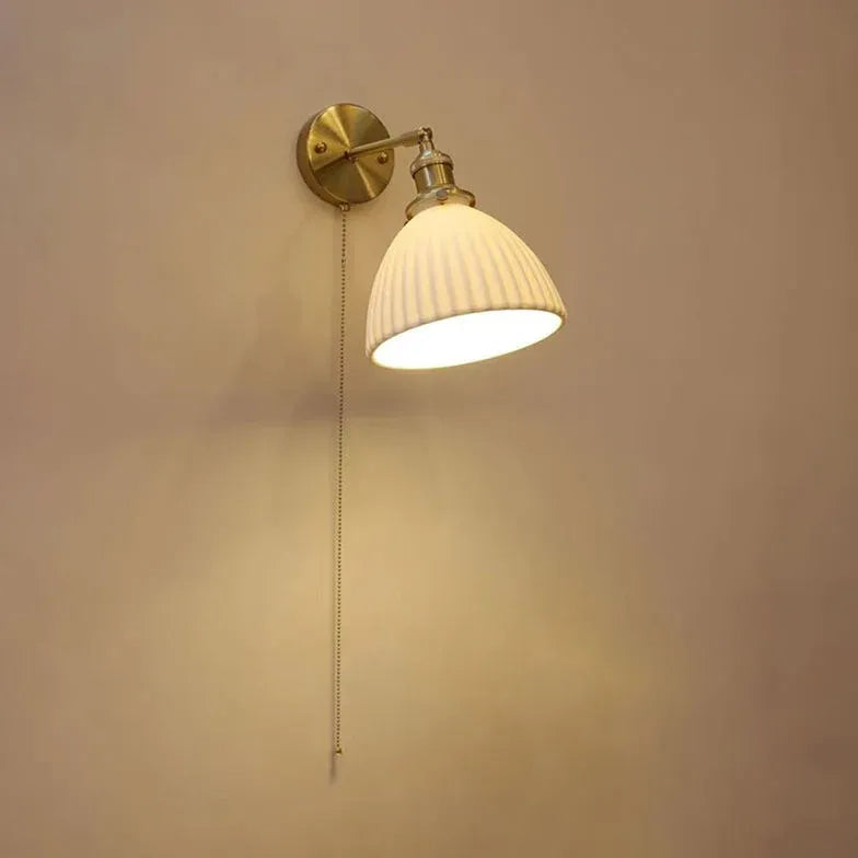 Single Arm Wall Light For Bedroom Lottie Metal & Stone