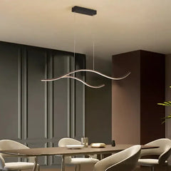 Black Chandelier For Office Linear Modern Simplicity Metal