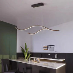 Black Chandelier For Office Linear Modern Simplicity Metal