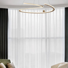 Gold Statement Pendant Light For Bedroom Linear Louise Metal & Acrylic Led