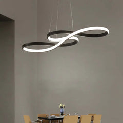 Black Bar Pendant Light For Living Room Linear Louise Metal & Silica Gel Ip20 Warm White