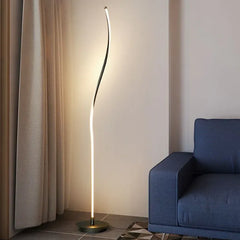 Black Floor Lamp For Study Room Linear Louise Metal Plug Ip20