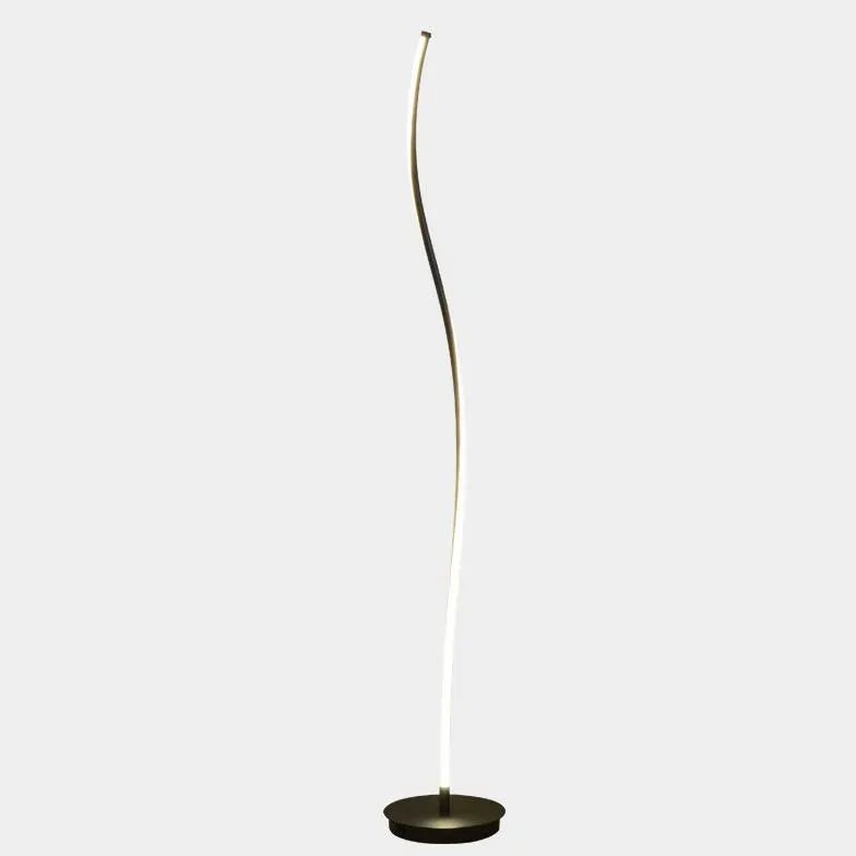 Black Floor Lamp For Study Room Linear Louise Metal Plug Ip20